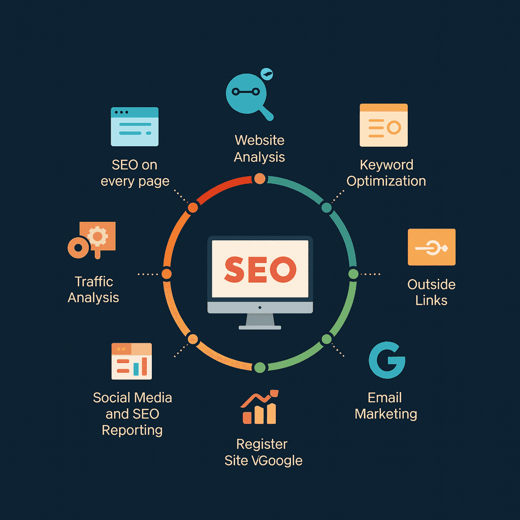 Illustration explaining SEO Optimization process